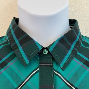 Coldwater Creek | Green Plaid Long Sleeve Button Down Shirt